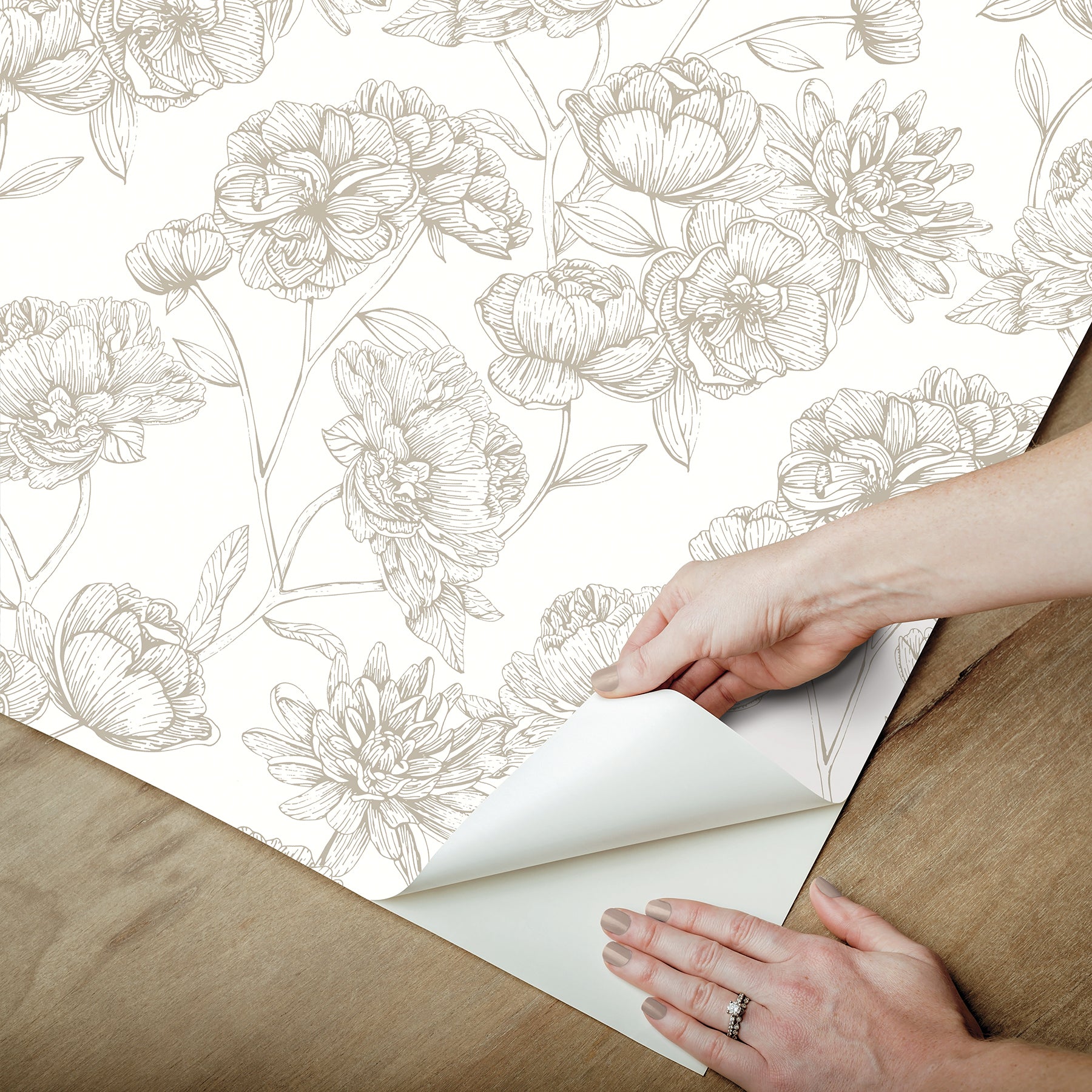 Gilded Floral Peel and Stick Wallpaper - how to peel