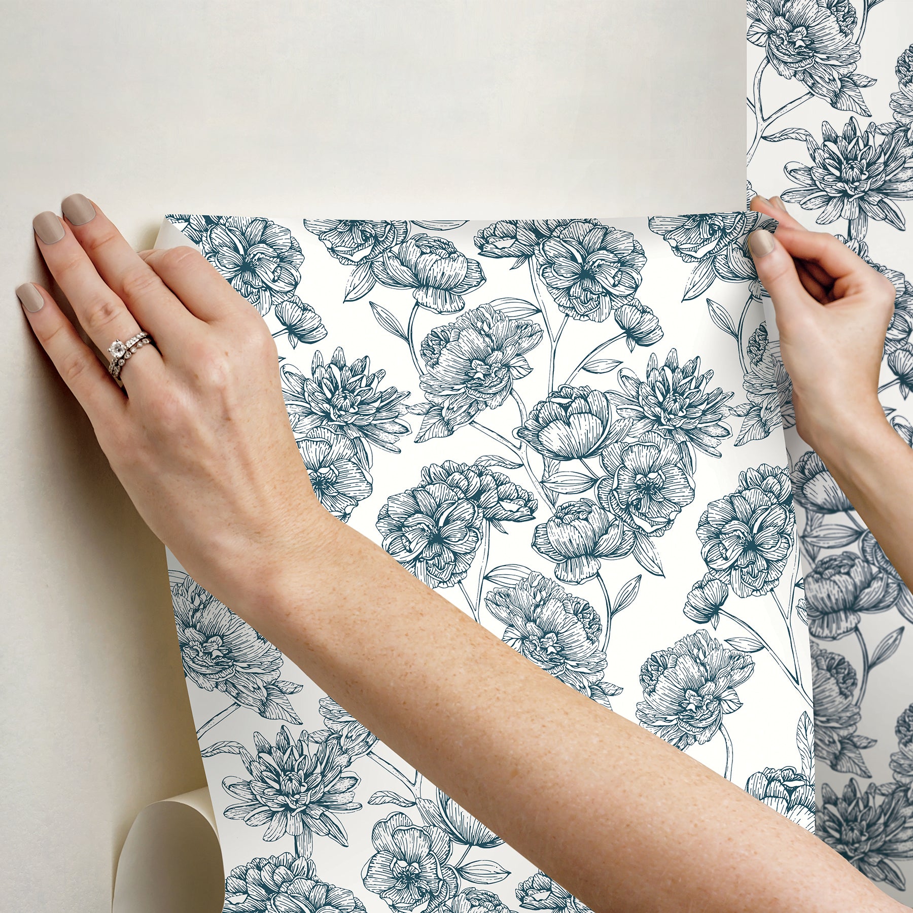 Gilded Floral Peel and Stick Wallpaper - how to stick