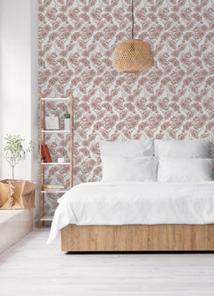 Gilded Floral Peel and Stick Wallpaper in a room setting