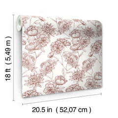 Gilded Floral Peel and Stick Wallpaper - dimensions