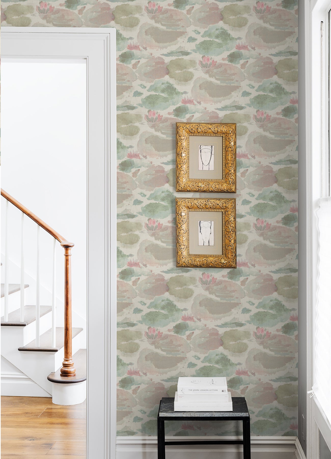 Water Lily P&S Wallpaper in a room setting