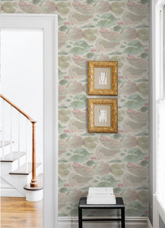 Water Lily P&S Wallpaper in a room setting