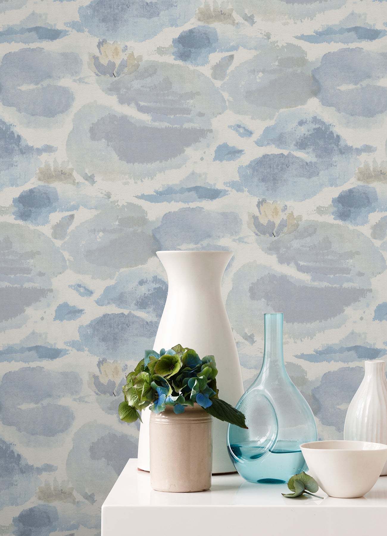 Water Lily Peel and Stick Wallpaper in a room setting