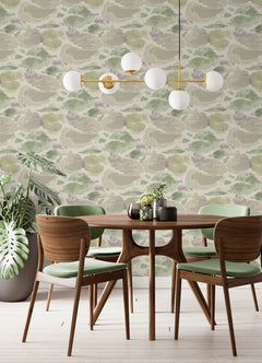 Water Lily Peel and Stick Wallpaper in a room setting