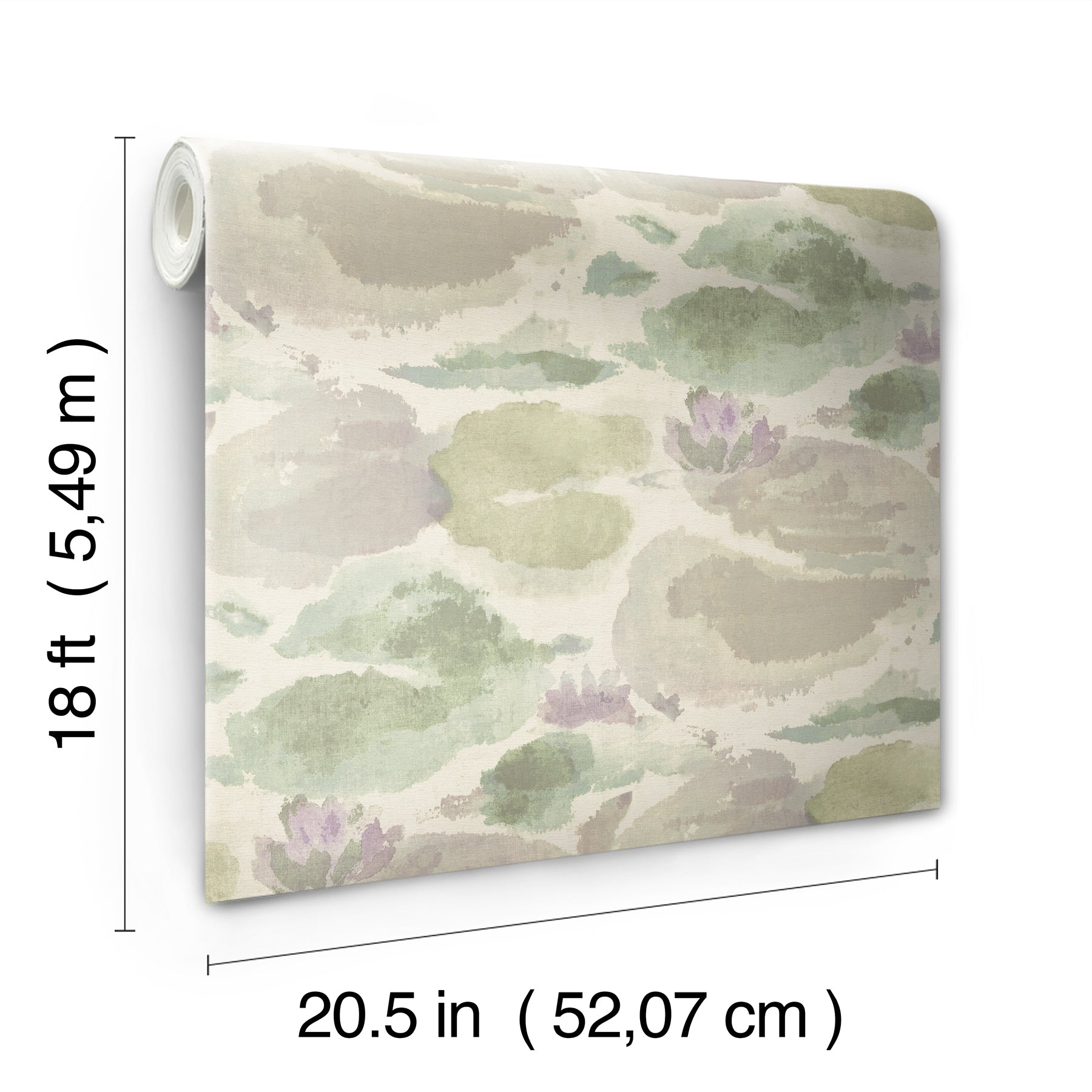 Water Lily Peel and Stick Wallpaper - dimensions