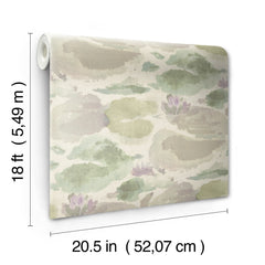 Water Lily Peel and Stick Wallpaper - dimensions