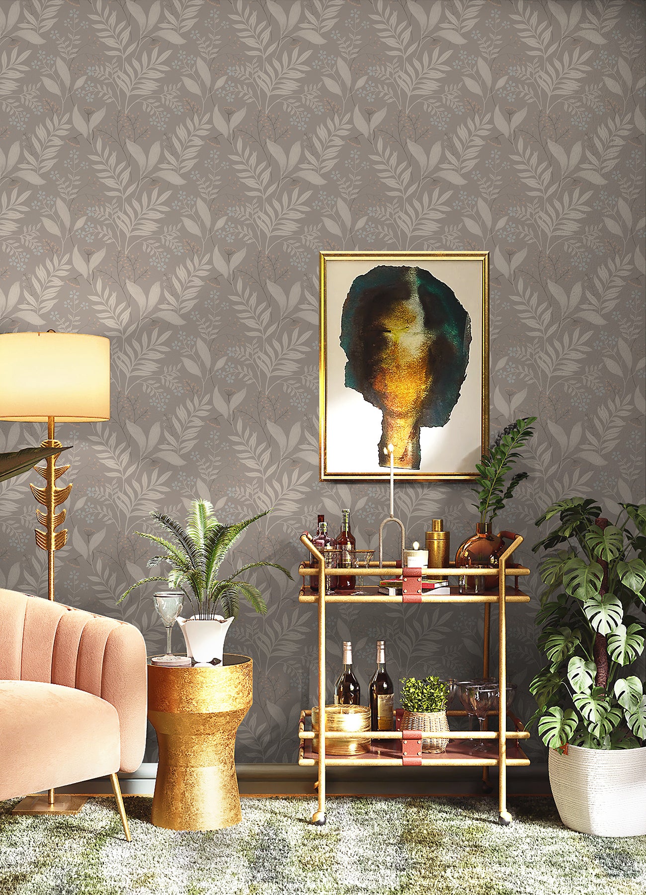 Amanda Peel and Stick Wallpaper in a room setting