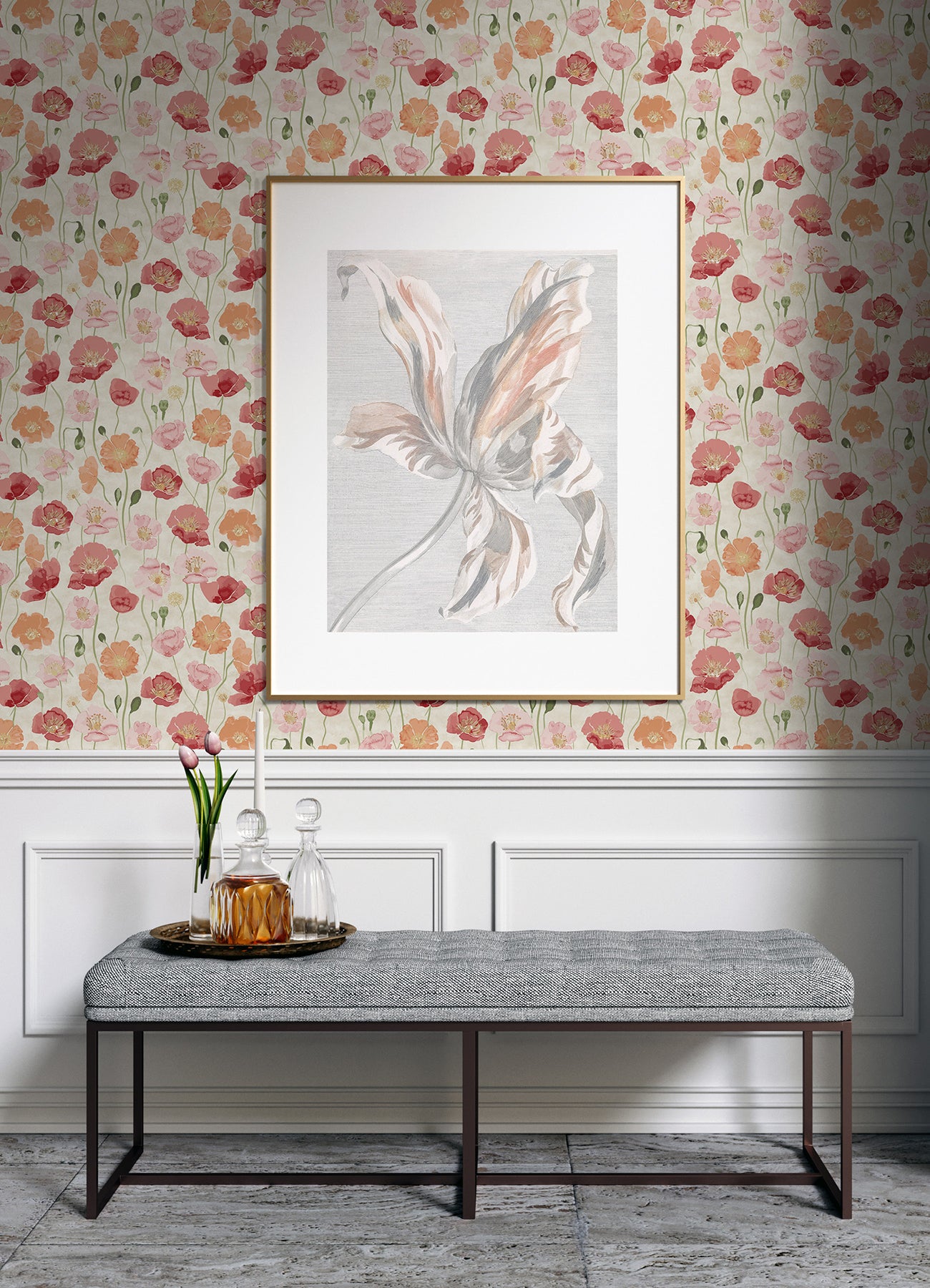 Adelia Peel and Stick Wallpaper in a room setting