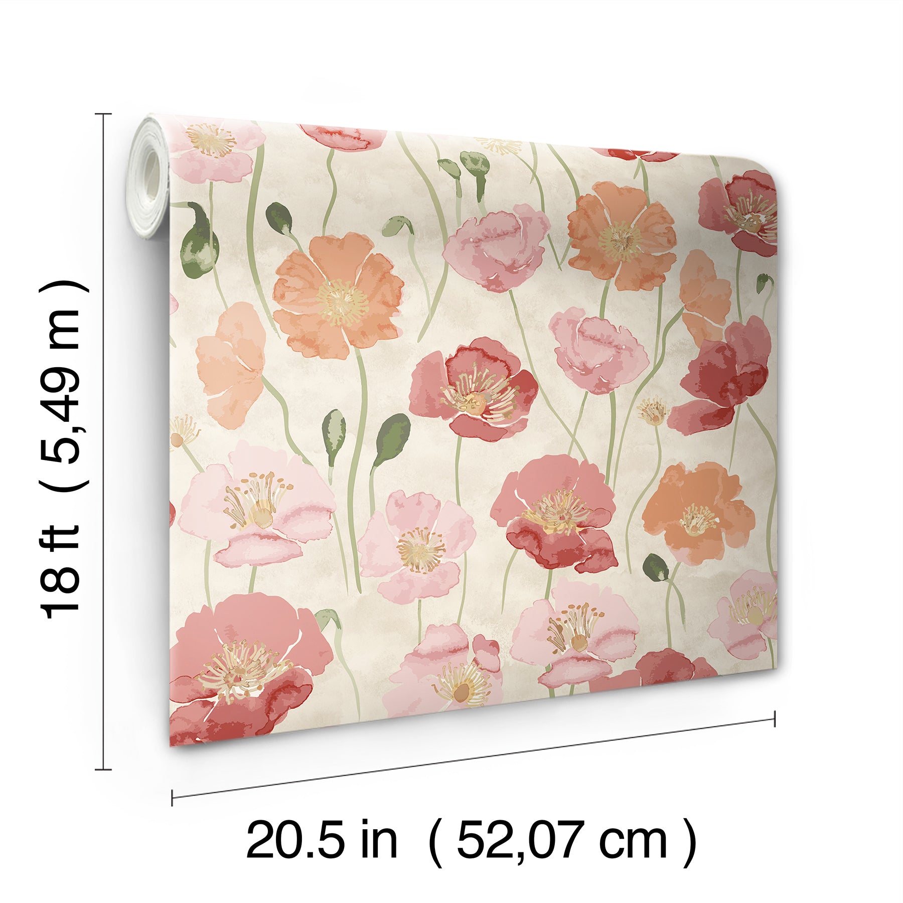 Adelia Peel and Stick Wallpaper - dimensions