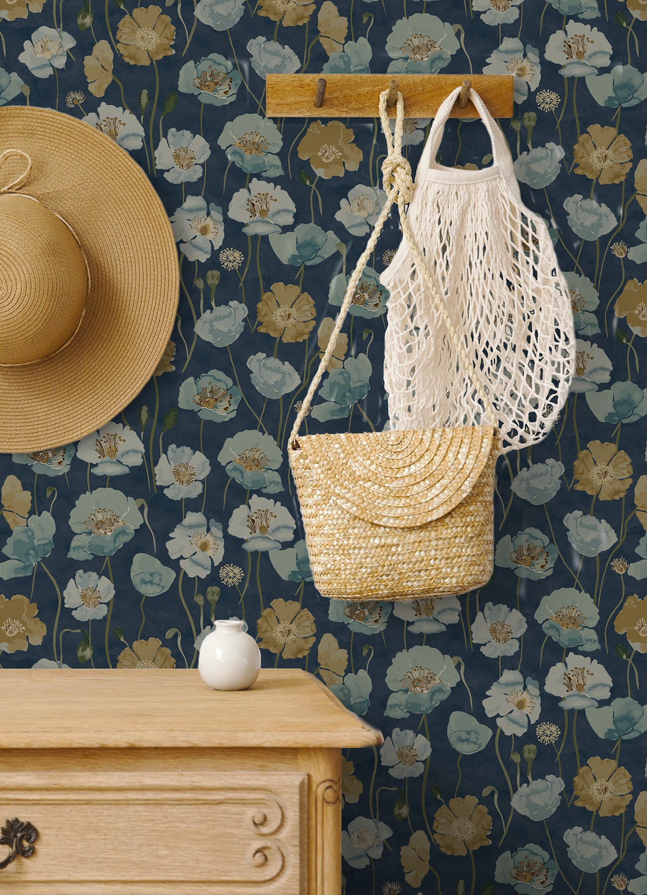 Adelia P&S Wallpaper in a room setting