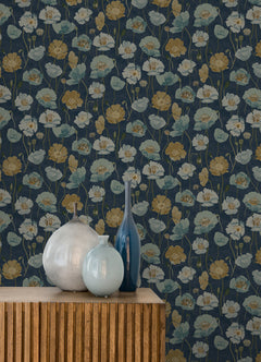 Adelia P&S Wallpaper in a room setting
