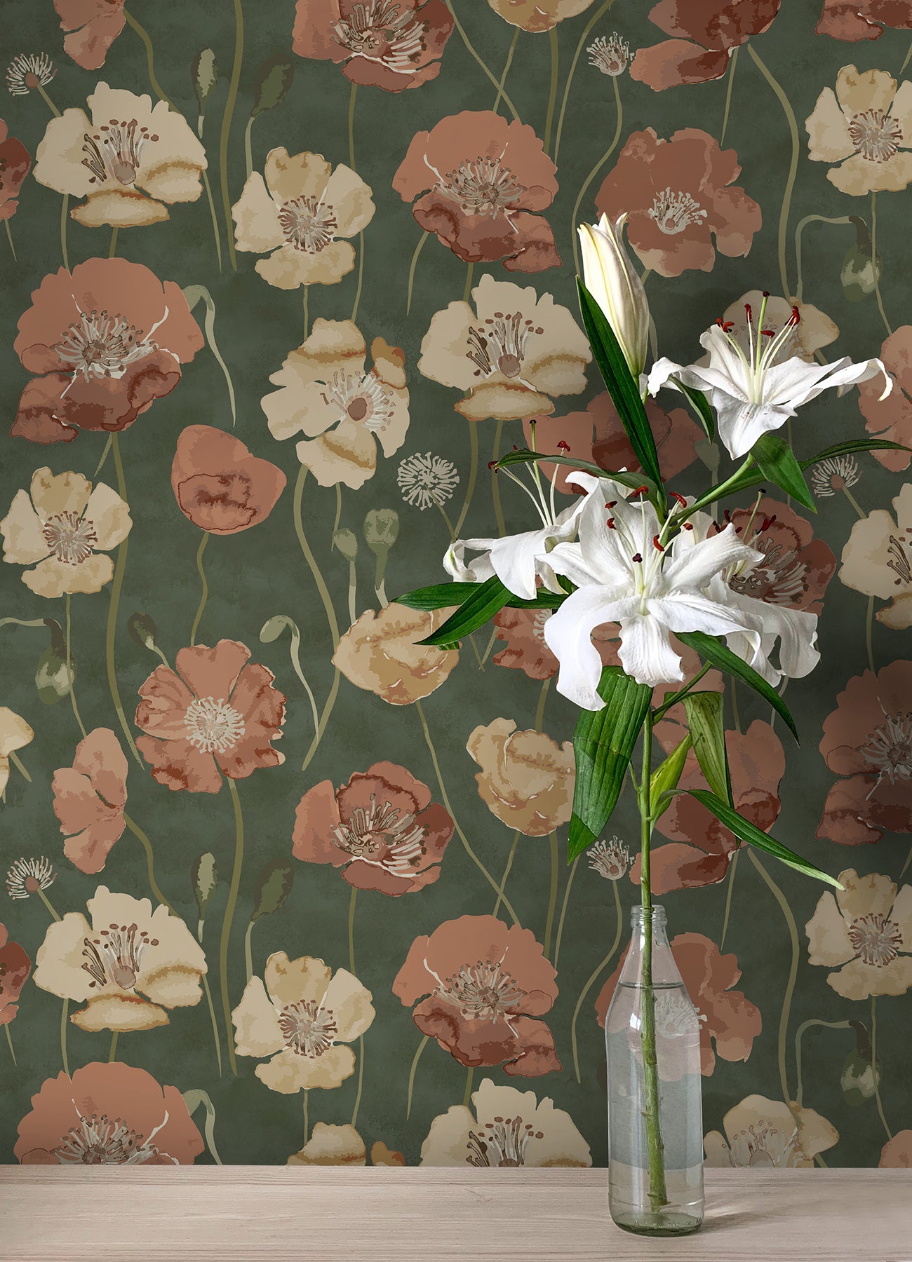 Adelia Peel and Stick Wallpaper in a room setting