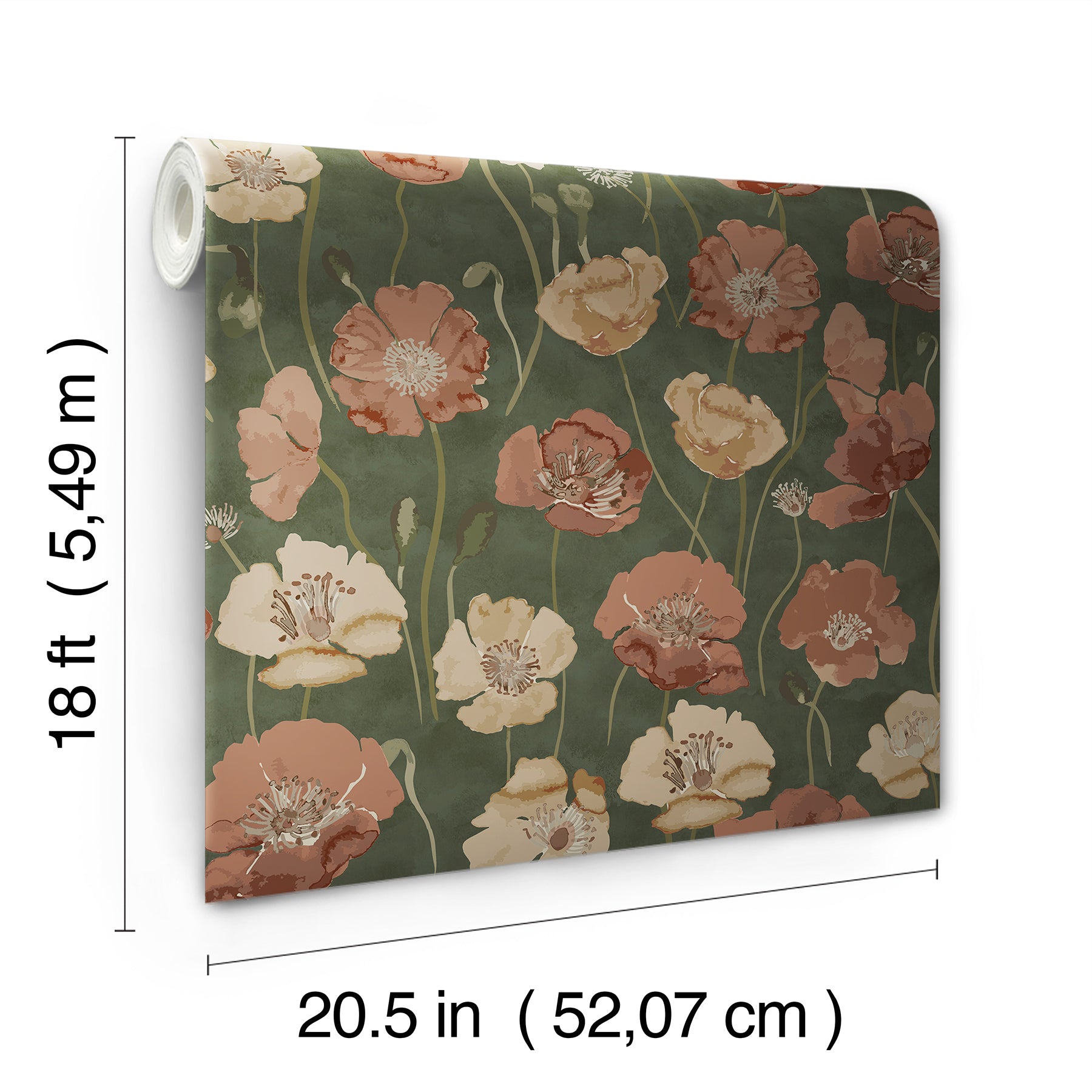 Adelia Peel and Stick Wallpaper - dimensions