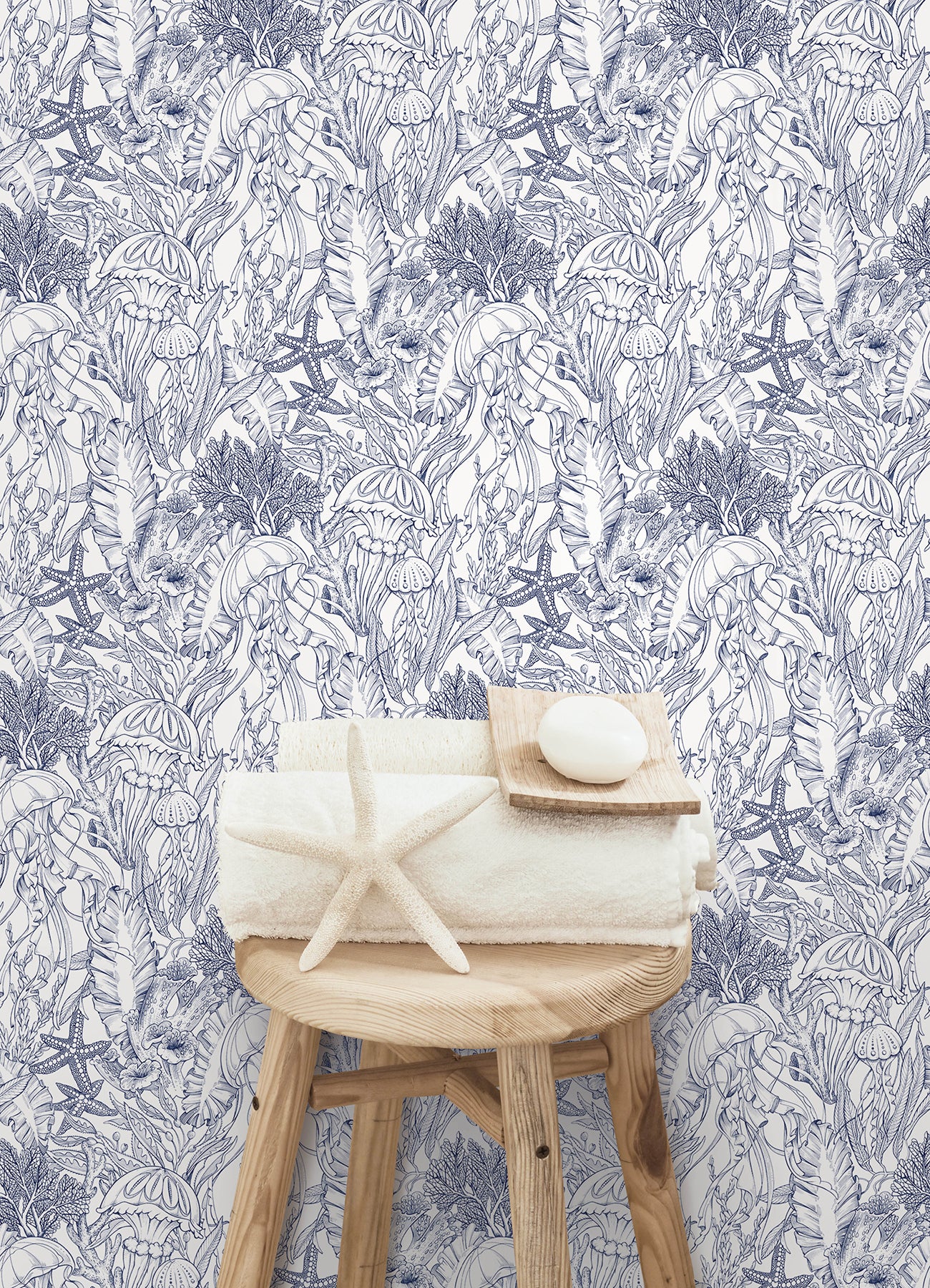 Under the Sea P&S Wallpaper in a room setting