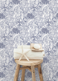 Under the Sea P&S Wallpaper in a room setting