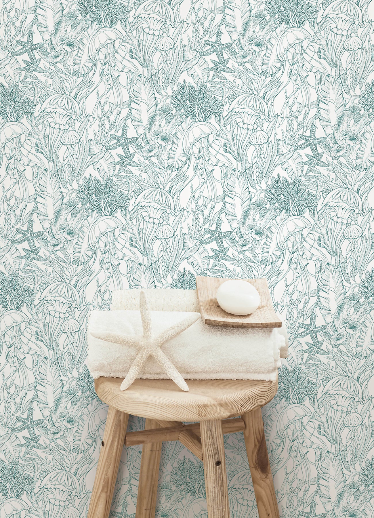 Under the Sea P&S Wallpaper in a room setting