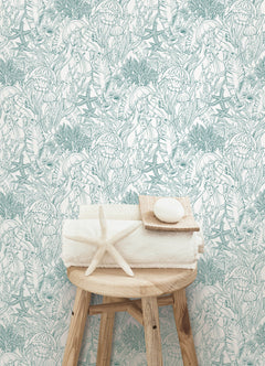 Under the Sea P&S Wallpaper in a room setting
