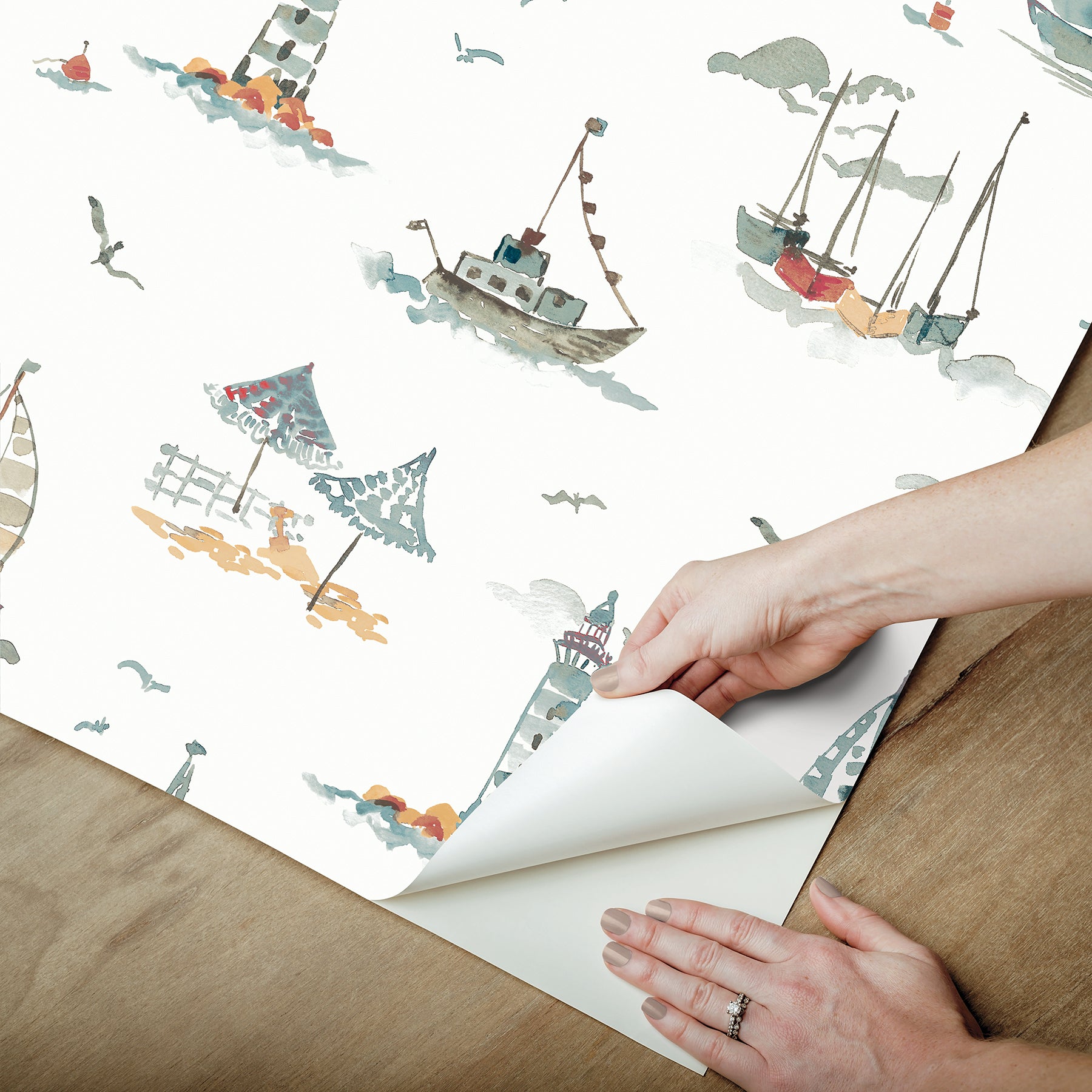 Set Sail P&S Wallpaper - how to peel