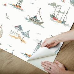 Set Sail P&S Wallpaper - how to peel