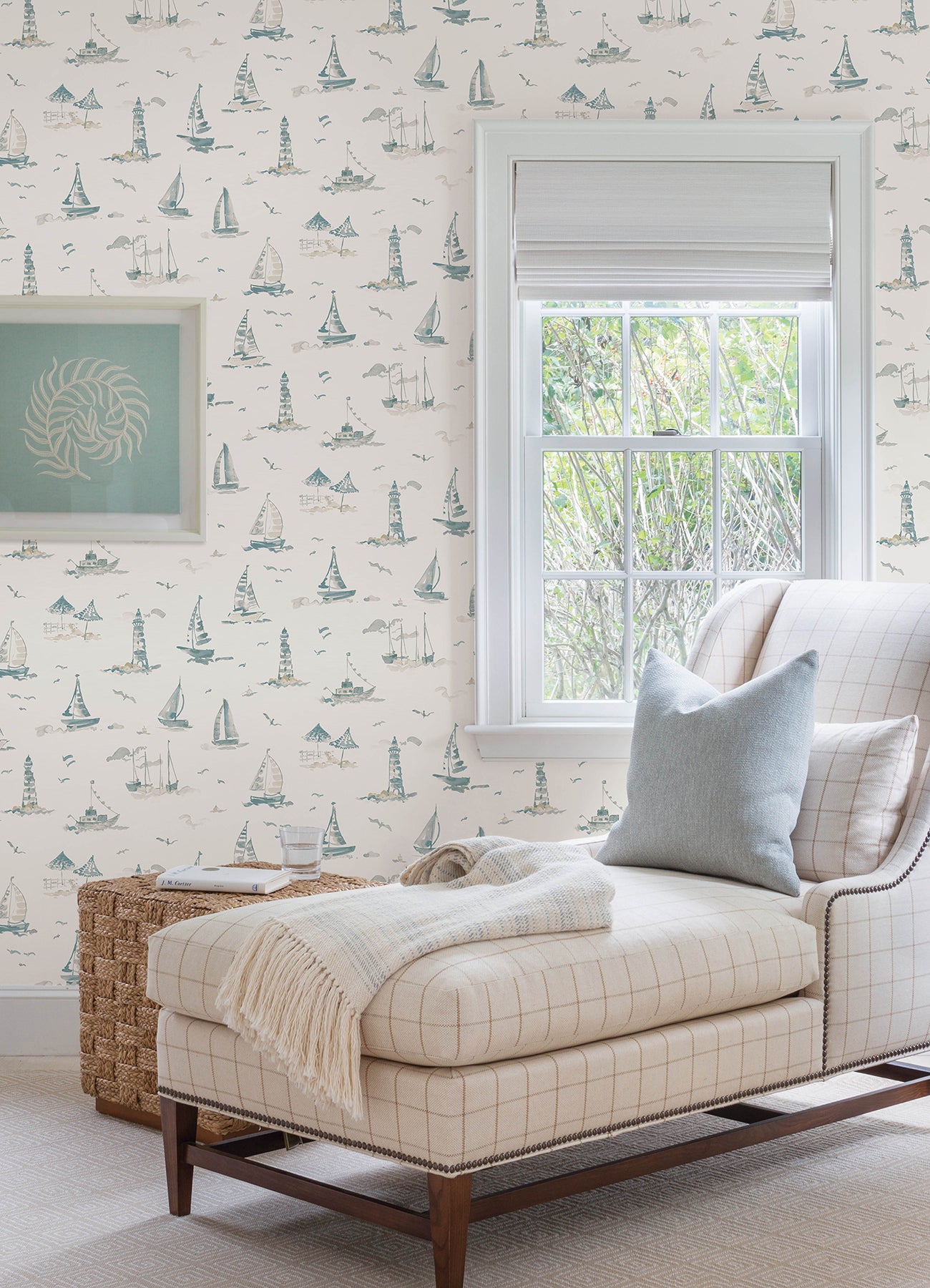 Set Sail P&S Wallpaper in a room setting
