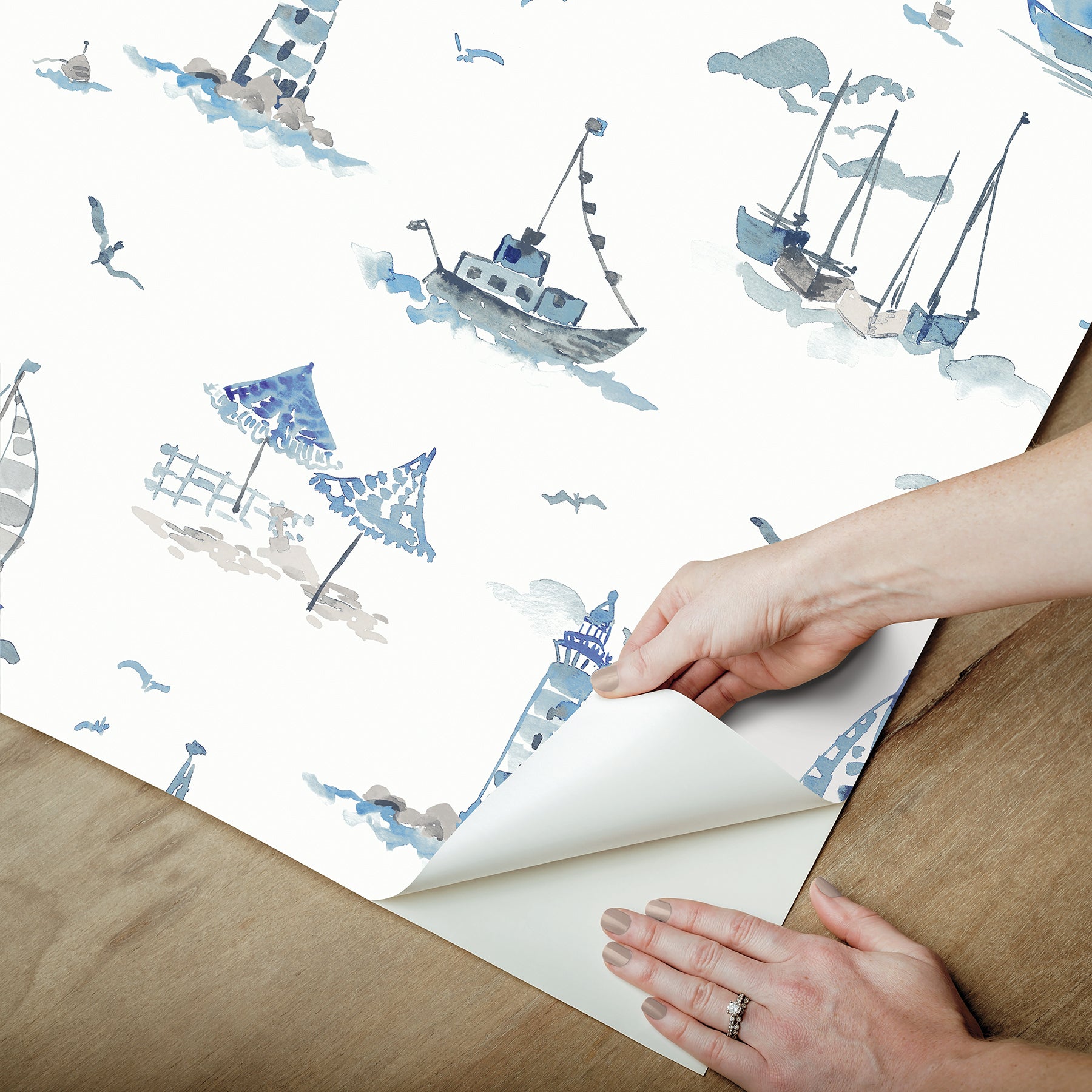 Set Sail P&S Wallpaper - how to peel