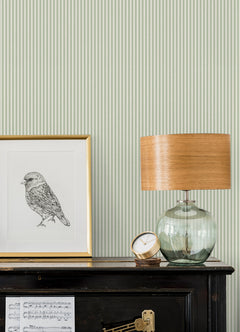 Ticking Stripe PS Wallpaper in a room setting