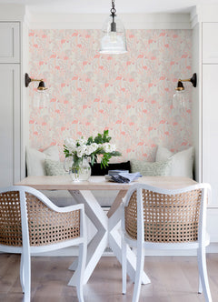 Flamingo Fun P&S Wallpaper in a room setting