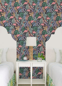 Flamingo Fun P&S Wallpaper in a room setting