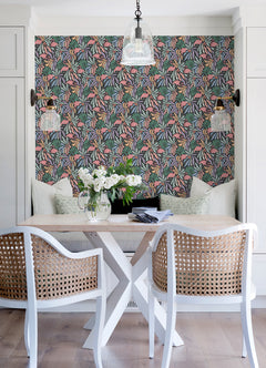 Flamingo Fun P&S Wallpaper in a room setting