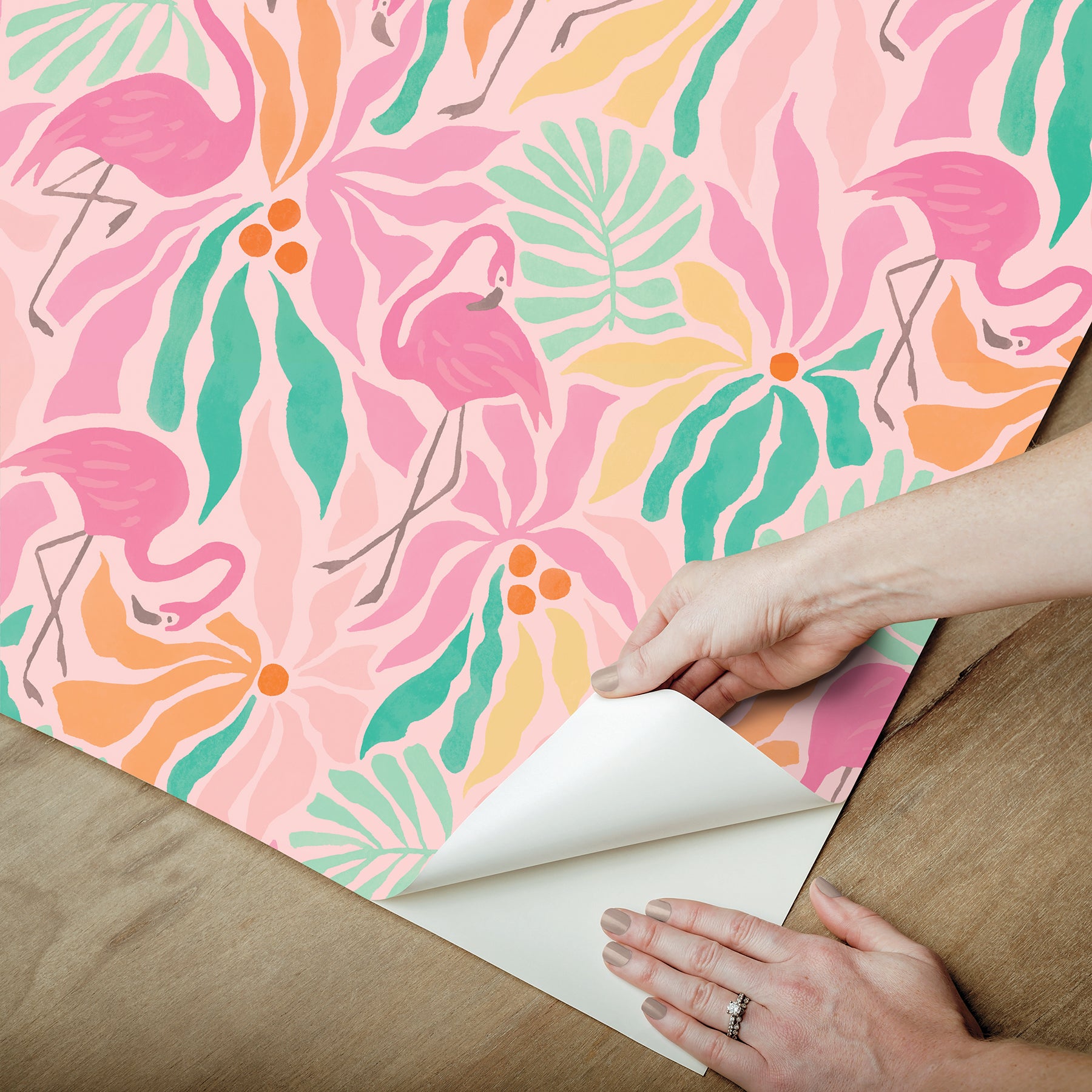 Flamingo Fun P&S Wallpaper - how to peel