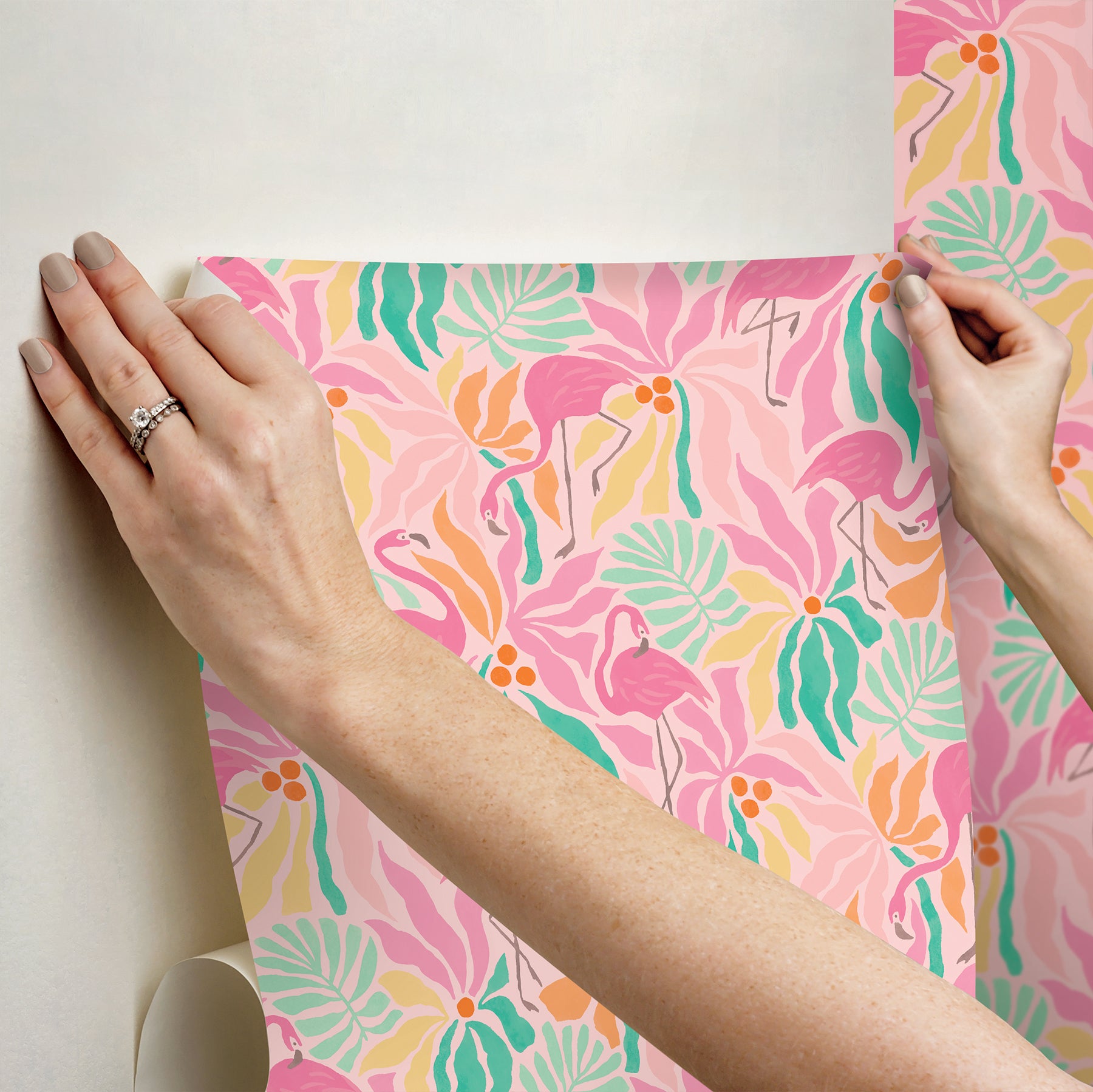 Flamingo Fun P&S Wallpaper - how to stick
