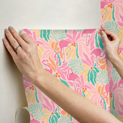 Flamingo Fun P&S Wallpaper - how to stick