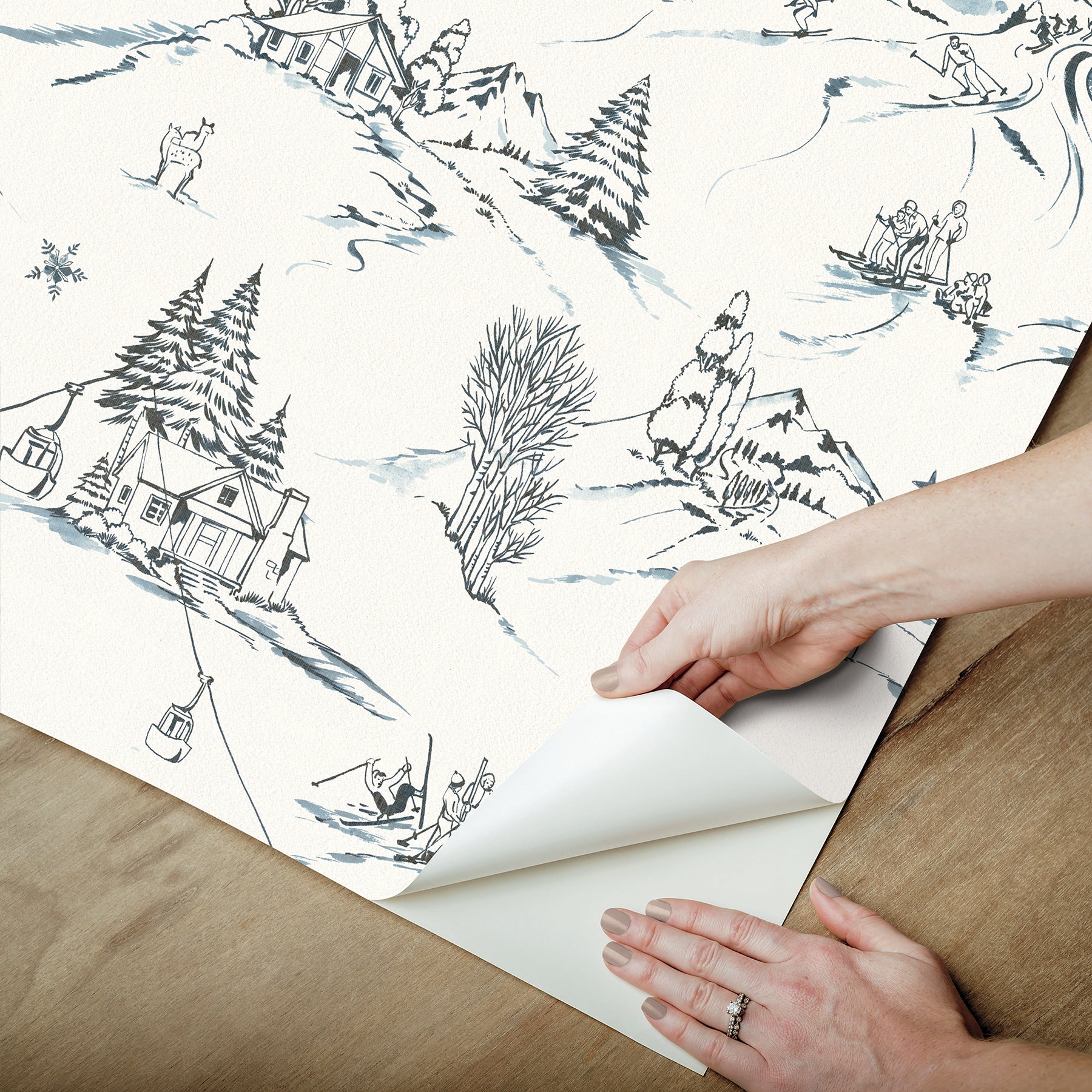Mountain Side Peel and Stick Wallpaper - how to peel