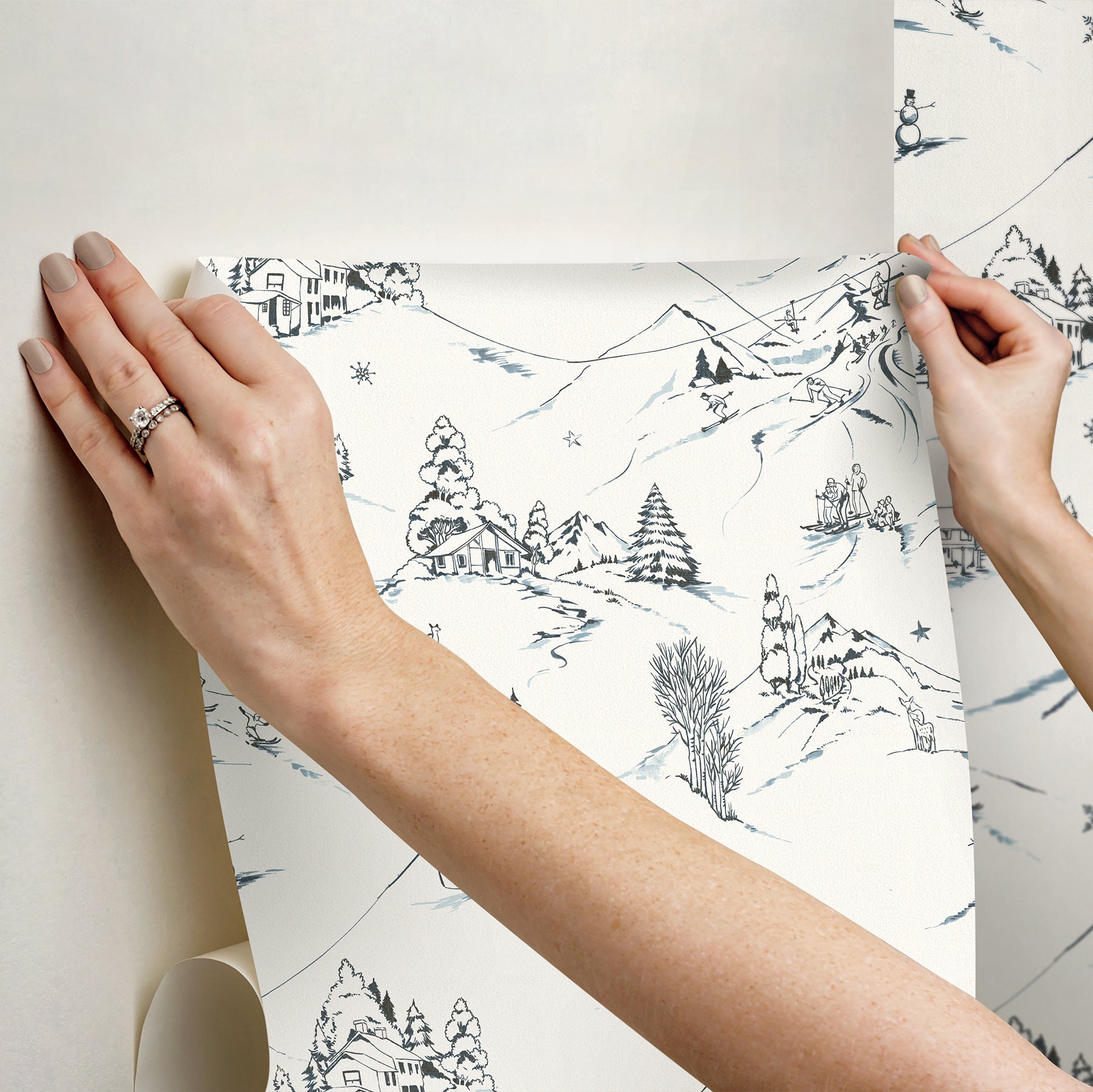 Mountain Side Peel and Stick Wallpaper - how to stick