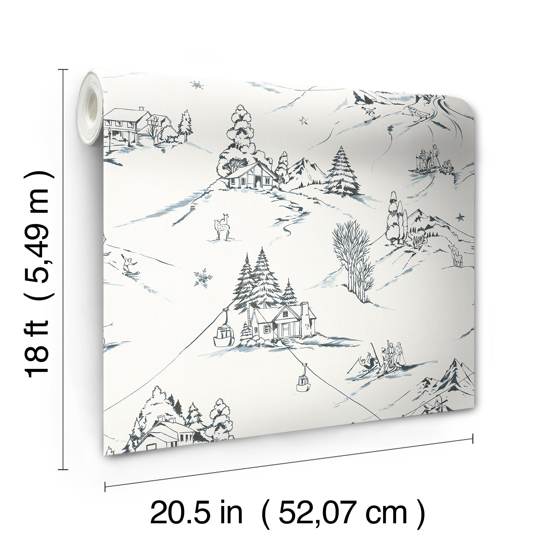Mountain Side Peel and Stick Wallpaper - dimensions