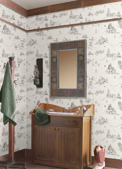 Mountain Side P&S Wallpaper in a room setting