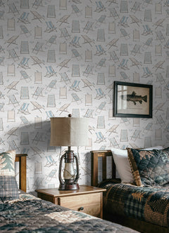 Just Lounging P&S Wallpaper in a room setting