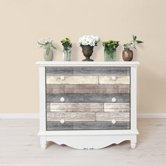 Reclaimed Wood Plank Peel And Stick Wallpaper in a room setting