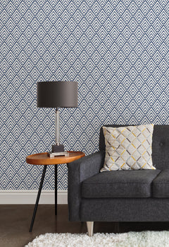 Kensington Damask Peel And Stick Wallpaper in a room setting