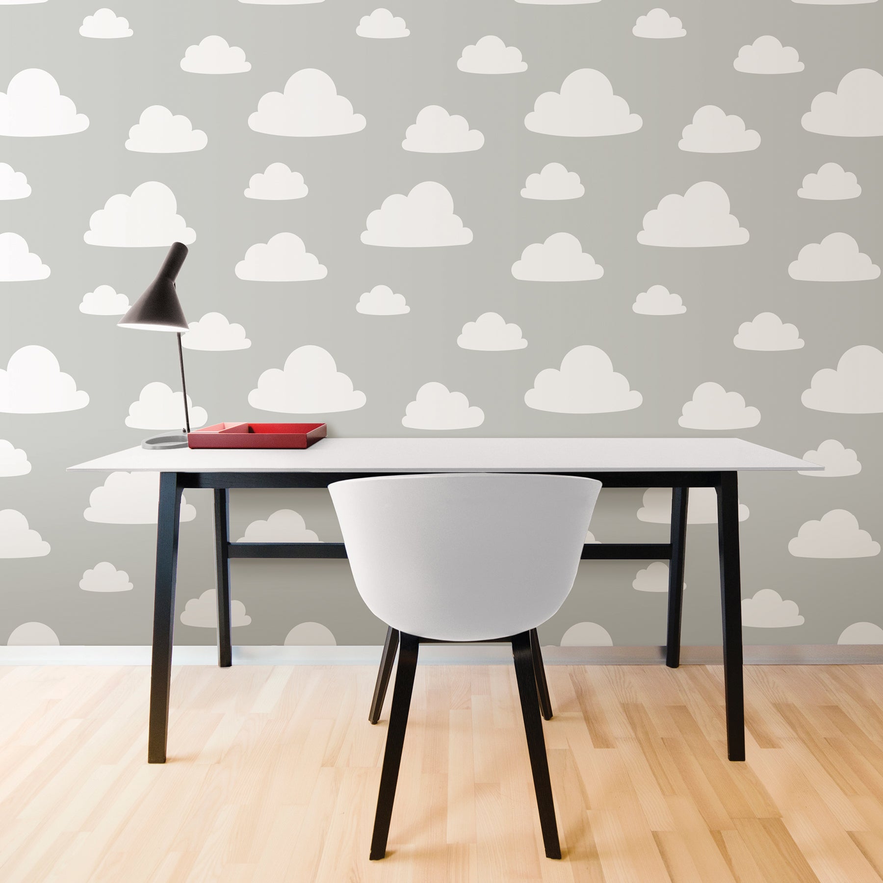 Clouds Peel And Stick Wallpaper in a room setting