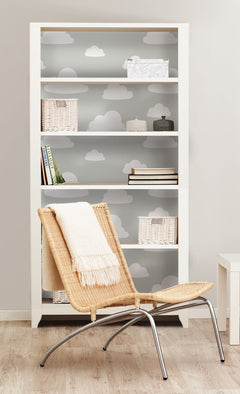 Clouds Peel And Stick Wallpaper in a room setting