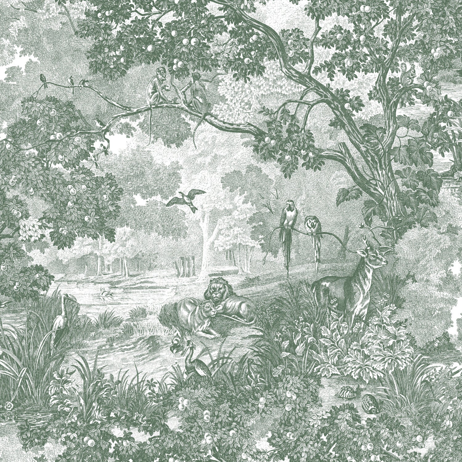 Jungle Toile P&S Wallpaper by WallPops