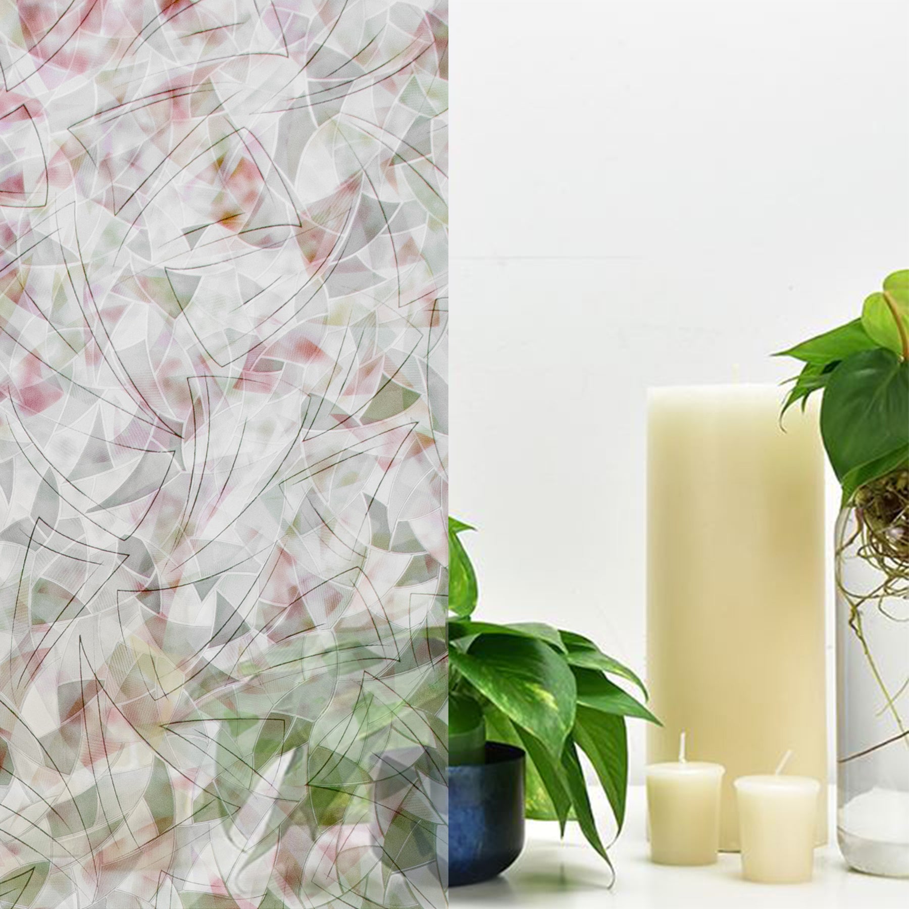 Brushstrokes Window Film in a room setting