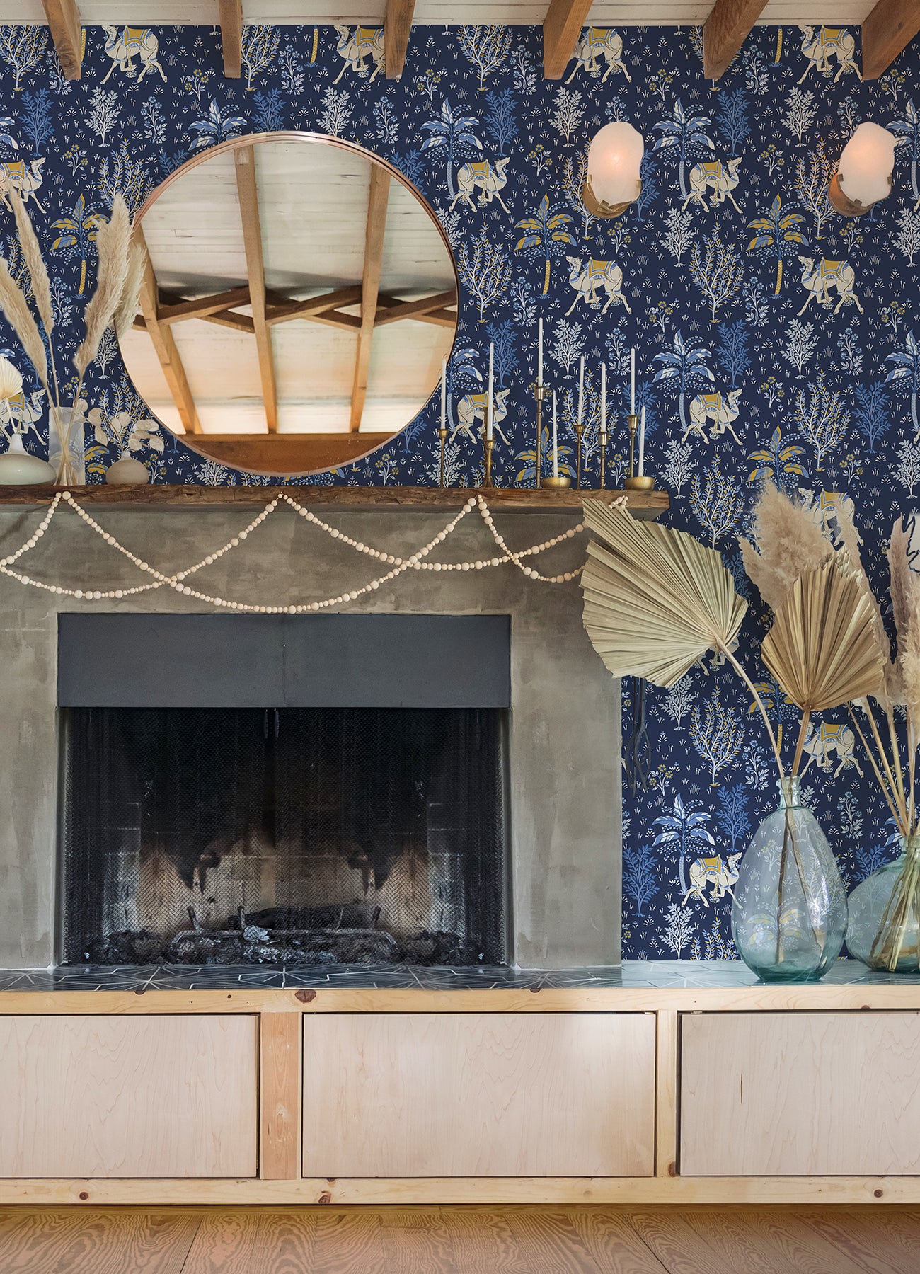 Camel's Courtyard P&S Wallpaper in a room setting