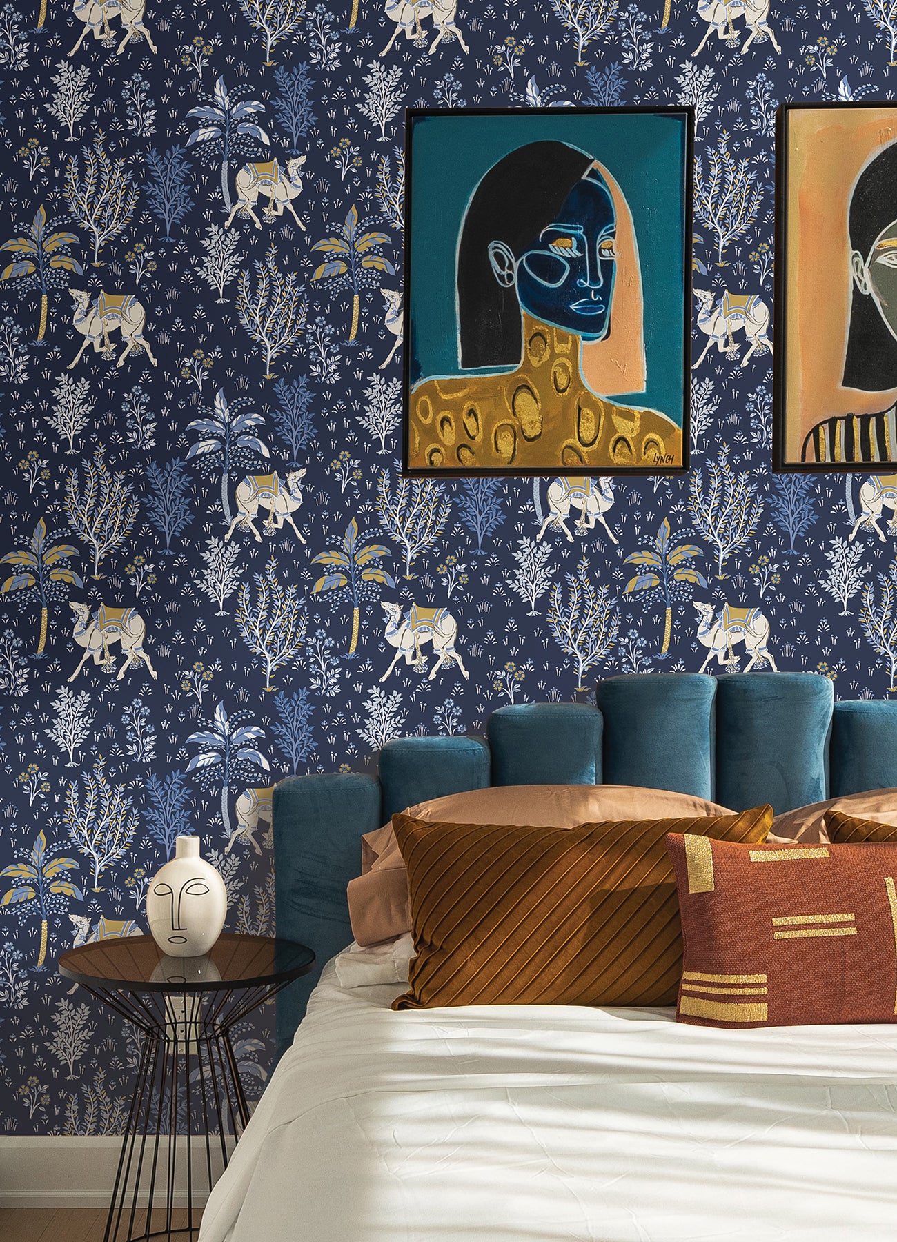 Camel's Courtyard P&S Wallpaper in a room setting