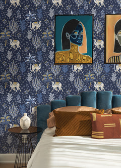 Camel's Courtyard P&S Wallpaper in a room setting