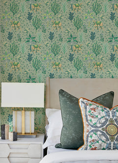 PrintFresh Camel's Courtyard Peel and Stick Wallpaper in a room setting