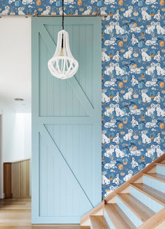 Good Dog P&S Wallpaper in a room setting