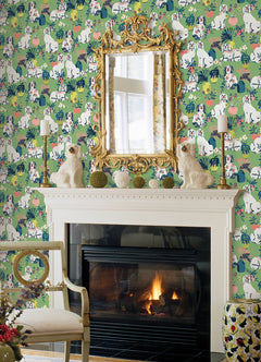 Good Dog P&S Wallpaper in a room setting