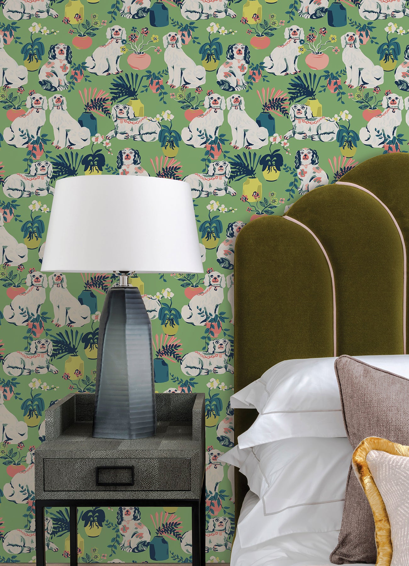 Good Dog P&S Wallpaper in a room setting